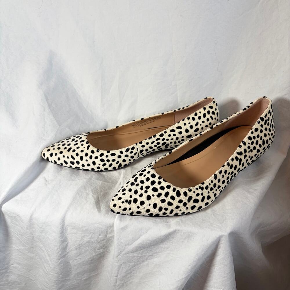 Vionic Womens Lena Spot cream black leopard print pointed toe flats. Size 6. - Picture 4 of 7